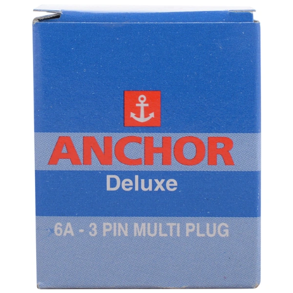 ANCHOR PW 3155 Multi Plug 3 Pin DX, 6 Amp, White - 6A, WHITE, NA